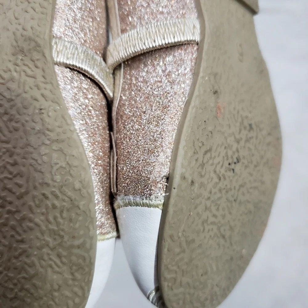 Capelli New York Girls Gold Glitter Fox Face Ballet Flats Mary Jane Shoes Size 6